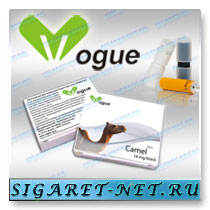 Картомайзеры для электронных сигарет Vogue Standard и Vogue Premium со вкусом табака Camel, разным содержанием никотина, а также без никотина. Картомайзеры Vogue чёрного, белого и жёлтого цвета для соответствующих электронных сигарет.