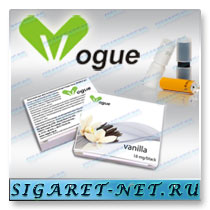 Картомайзеры для электронных сигарет Vogue Standard и Vogue Premium со вкусом ванили, разным содержанием никотина, а также без никотина. Картомайзеры Vogue чёрного, белого и жёлтого цвета для соответствующих электронных сигарет.